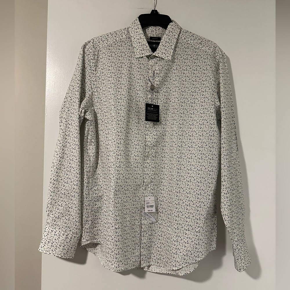 NWT Men's Size Medium Kenneth Cole Awareness Button Down Collared Dress Shirt
